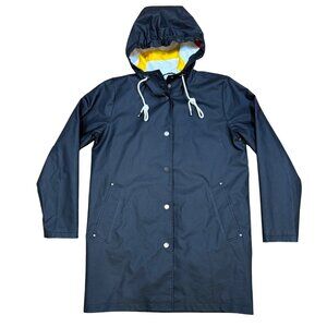 Pendleton Womens Black Raincoat With Striped Multicolor Lining Hooded XS